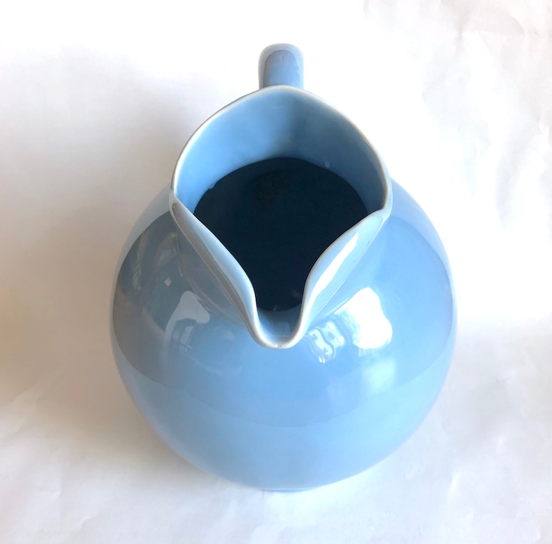 Delphinium Light Blue 1930s Pacific Pottery Hostessware Ball Pitcher 9