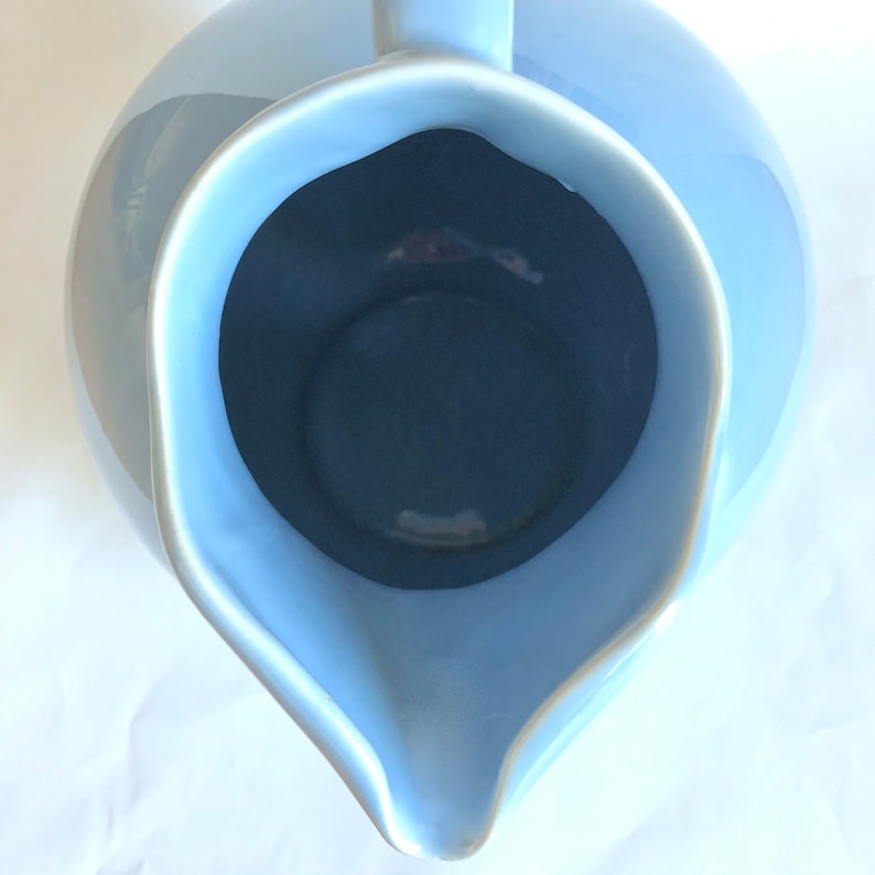 Delphinium Light Blue 1930s Pacific Pottery Hostessware Ball Pitcher 9