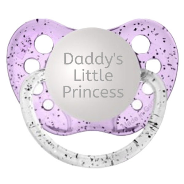 Daddy's Little Princess Pacifier - Daddy's Little Princess Binky - Custom Pacifier - Glitter Dummy - Daddy's Girl Soother - Unique Pacifier