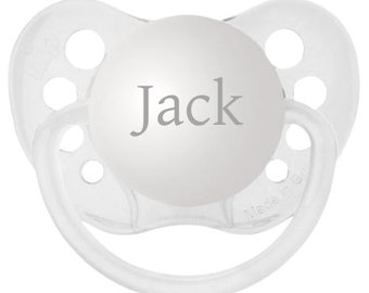 Boy Custom Pacifier Personalized Baby Dummy - Customized Pacifier For Baby - Silicone Baby Pacifier - Newborn Soother - Jack - Clear Binky