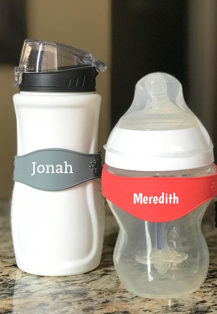 3 fascette per biberon - Etichette nome in silicone per asilo nido - Etichette personalizzate per biberon e tazze con beccuccio / Regalo per neonati e bambini piccoli - Italia