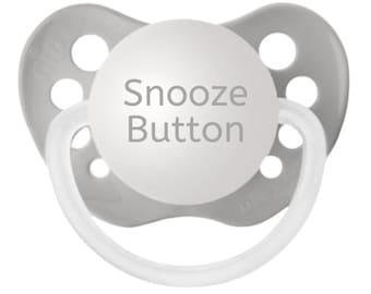 Funny Baby Shower Gifts - Gender Neutral Baby Binky - Snooze Button Pacifier - Toddler Baby Accessories - Newborn Baby Girl Gift Ideas Boy