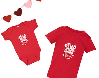 Little Stud Muffin Shirt - Mommy's Little Man Bodysuit - Valentine's Gift for Baby Boy - Funny Valentine Shirt - Bun In the Oven - Youth Tee