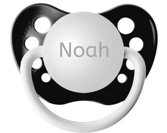 Baby Boy Pacifier Personalized Name Engraved Newborn Baby Gift - Noah Pacifier Binky - Customized Boy Binky with Baby Boy Name Personalized