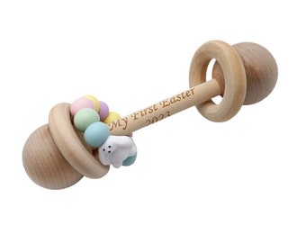 My First Easter Wooden Toy - Easter Baby Rattle - Baby's First Easter Gifts - Boy Easter - Girl Easter Gift - Wooden Baby Toys Montessori