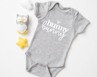 Hunny Bunny Shirt - Hunny Easter Tee - Easter Bunny Shirt - Easter Outfit - Baby Bodysuit - Easter Rabbit - Baby Boy Easter Baby Girl Easter