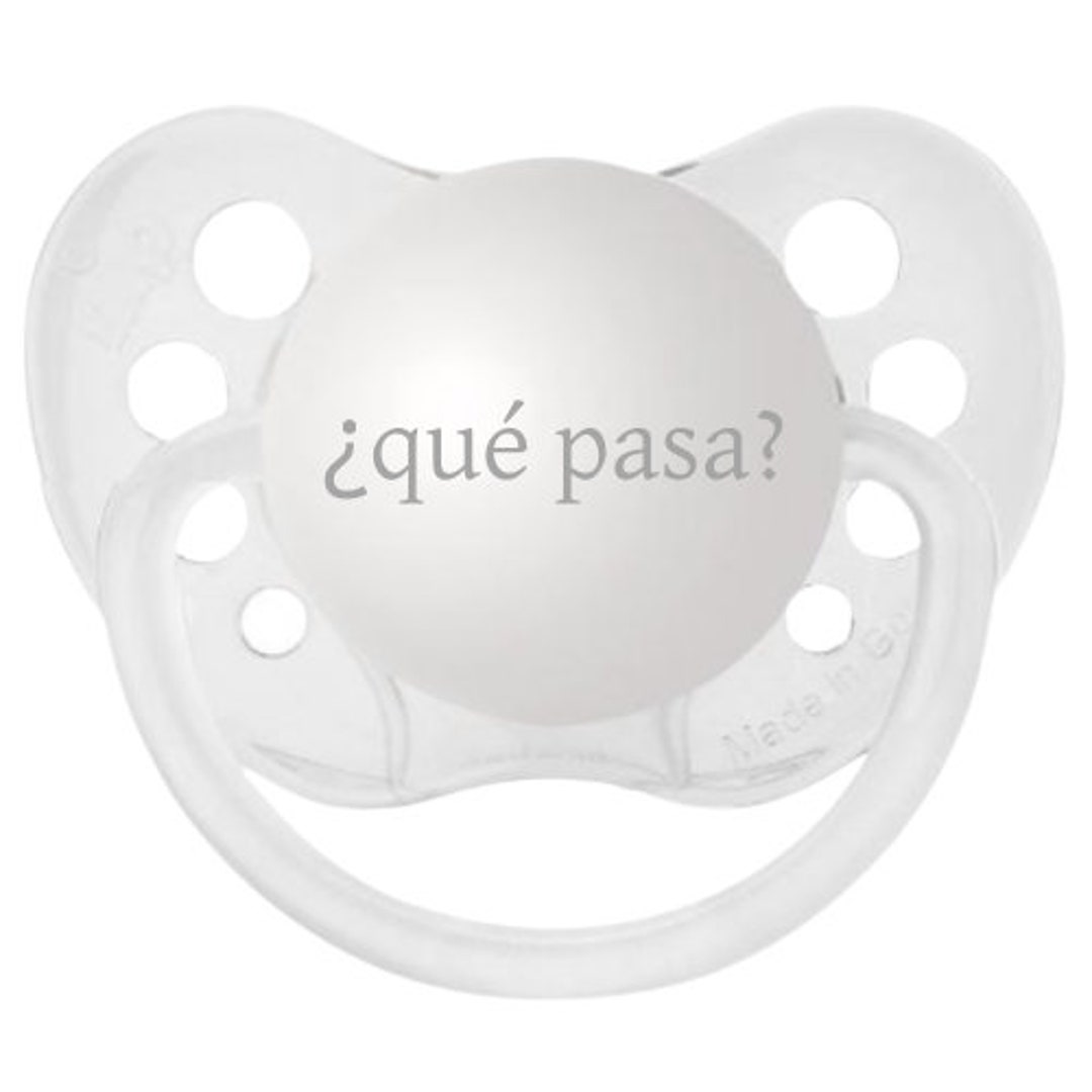 Que Pasa Spanish Baby Reveal Spanish Baby Shower Silicone Binky for Baby Child Dummy Baby