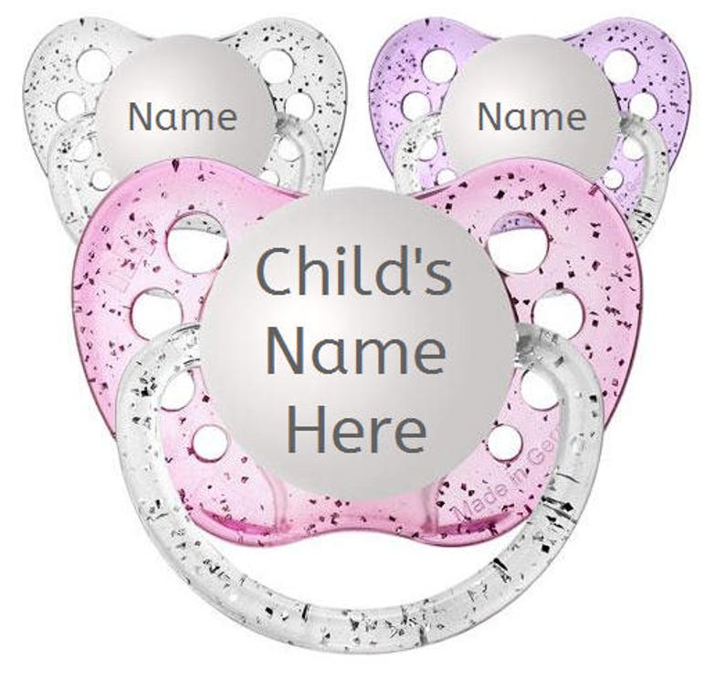 Silicone Girl Binkies Personalised Pacis Baby Girl Name | Etsy