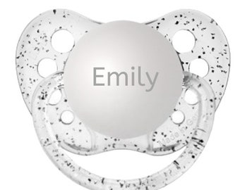 Pacifier for Newborn Girl Personalized Baby Gift - BPA Free - Child Pacifier Baby Name - Baby Girl Binky - New Baby Party - Emily - Soother