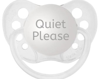Sleeping Baby Do Not Disturb Baby Accessories - Be Quiet Please Pacifier - Clear Baby Binky - Newborn Baby Pacifier Soother Boy Binky Girl