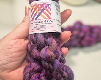 Handspun Double ply slub / Thick and Thin - art yarn - Mesmerized (24g)