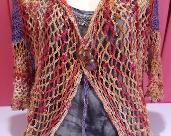 Luxury Handspun Knitted & Crochet Cardigan