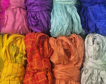 NEW 20g Sari Silk Ribbon - Weaving | Spinning | Embellishments | Decorations | Gift Wrapping