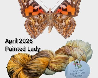 APRIL Sock Yarn Club 2026 – Australian Butterflies Merino Nylon 4ply