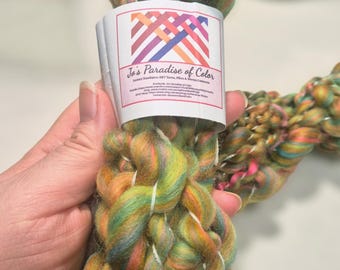 Handspun Double ply slub / Thick and Thin - art yarn - Spellbound (20g)