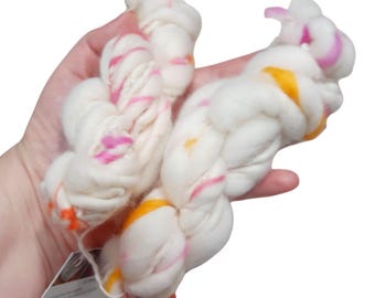 Frangipani - 20g Handspun Yarn | Single slub | Chunky | Weaving | Embellishments | knitting | crochet