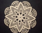 Small Beige Crochet Doily, Small Lace Doily, Wedding Cotton Doily, Crochet Centerpiece, Lace Tablecloth, Table Topper, 10 inches