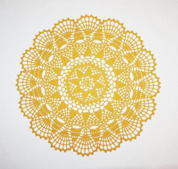 Yellow Crochet Doily Lace Doily Cotton Doily Crochet | Etsy