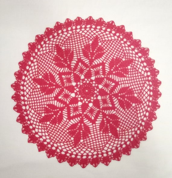 Aqua Crochet Cotton Round Doily 40cm