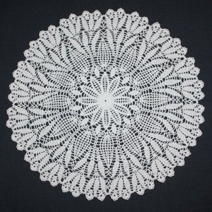 Large Doily, Crochet Doily, Pineapple Doily, White Lace Doily, Flower Doily, Cotton Doily, Crochet Centerpiece, Table Topper 15 inches