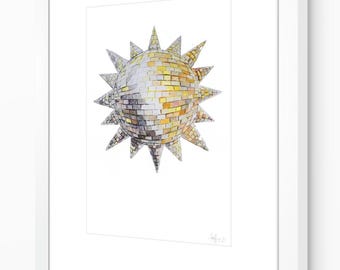 The Sun: discobal aquarel