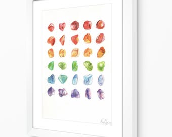 Aquarelraster regenboogrots