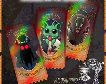 Charon Circus: Home for Wayward Cryptids - Holographic Ticket Mini Prints