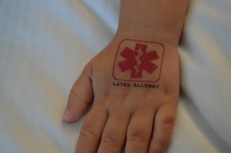 Customizable Temporary Tattoos 28 Customizable Allergy/Medical Alert Temporary Tattoos | Etsy