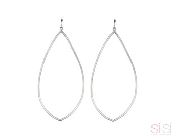 Silver Teardrop Hoops