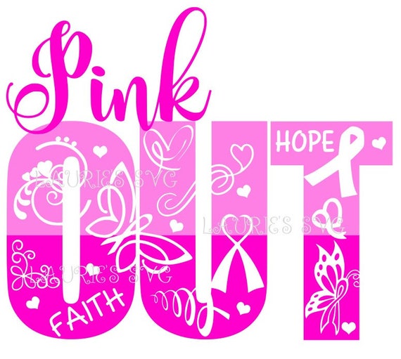 Pink Out File Svgpngjpg and Silhouette Etsy