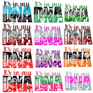 19 sports DNA SVG cutting file cricut silhouette   svg,png,jpg