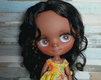 Blythe Custom, Blythe Middie Custom, Blythe Middie Black, blythe art doll, custom blythe, blythe doll, blythe custom middie, custom blythe,