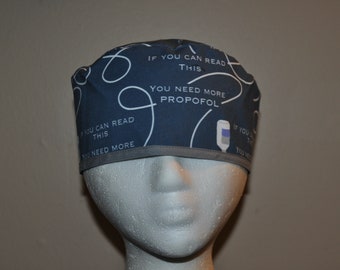 Men's Anesthesia Propofol Diprivan  Medication Scrub Cap/Hat - One Size Fits Most