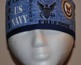 Men's US Navy Patriotic Scrub Cap/Hat - One Size Fits Most