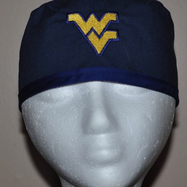 University of West Virginia Mountaineers Embroidered Men's Scrub Cap/Hat - One Size Fits Most