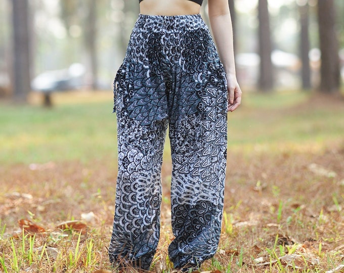 Rayon Harem Pants: High Waist Boho Lounge Pants
