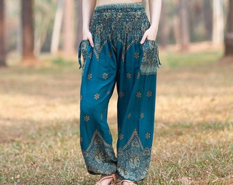Hippie Clothes for Women Flowy Boho Pants - Harem Pants for Women - Bohemian Clothes for Yoga - Wide Leg Pants for Women