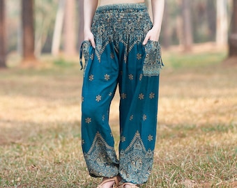 Hippie Clothes for Women Flowy Boho Pants - Harem Pants for Women - Bohemian Clothes for Yoga - Wide Leg Pants for Women