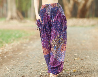 Hippie Pants Women High Waisted Harem Pants - Lounge Boho Summer Pants for Yoga - Palazzo Pants