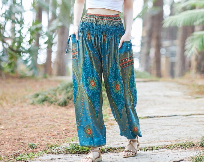 Bohemian Rayon Harem Pants: Flowy Yoga Trousers