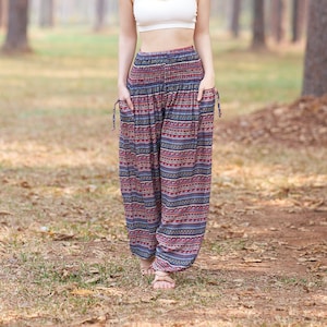 FLOWY HAREM PANTS Women Hippie Pants Comfy Trousers Petite to Plus