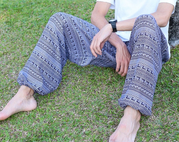 Mens Harem Pants Lounge Hippie Pants - Comfy Festival Mens Clothing - Summer Trousers with Pockets - Gift for Him - Mens Yoga Pants