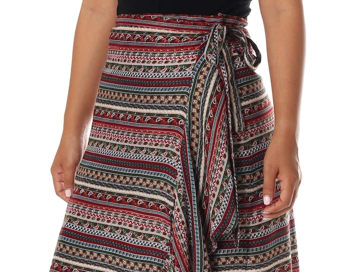 HIGH WAISTED MIDI Skirt Women Hippie Clothing - Boho Wrap Skirt - Gypsy Bohemian Summer Dress