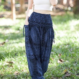 Dark Blue Harem Pants Women Comfy Hippie Pant Loungewear Trousers Loose Yoga Festival Summer Clothes Boho Beach Wear - Gift for Her