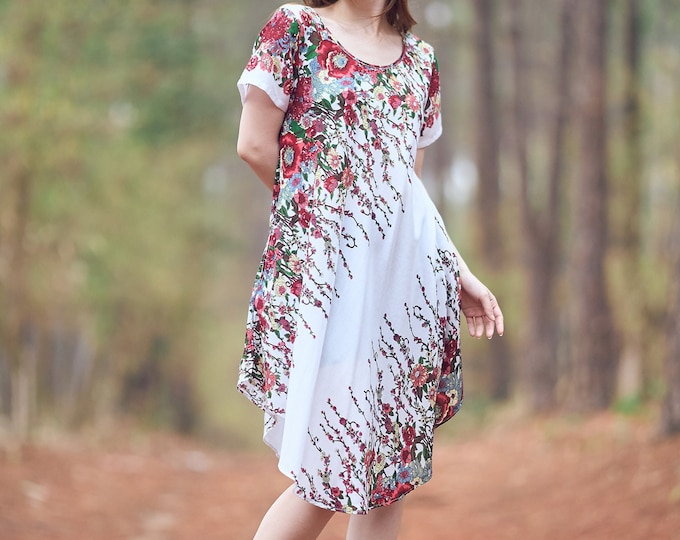 Handmade Rayon Boho Dress with Pockets - Festival Hippie Clothing