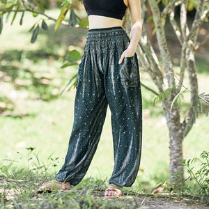 Hippie Clothes for Women Fashion - Flowy Festival Outfits for Women - Yoga Pants with Pockets -  Women Harem Pants