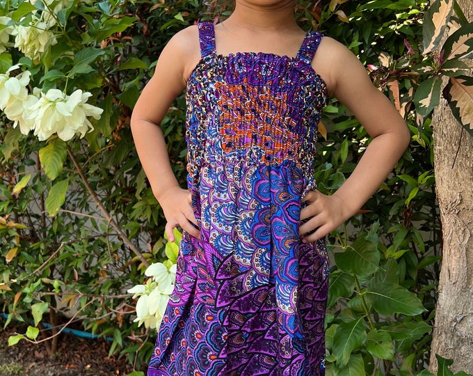 Handmade Purple Rayon Sundress: Girls Boho Summer Dress
