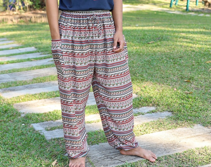 Men's Rayon Harem Pants: Boho Hippie Trousers, Yoga & Meditation