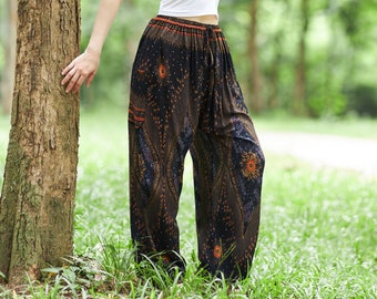 BLACK Harem Pants Pattern - S M L XL XXL Drawstring Pants - Festival Hippie Pants - Plus Size - Gypsy Style - Boho Yoga Harem Pants