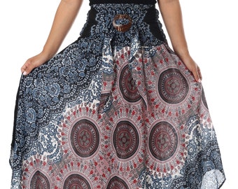 MAXI BOHO SKIRT - Langer Hippie Rock Boho Kleidung für Boho Girls - Ausgestelltes Mandala Kleid für Frauen